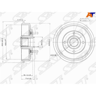 Барабан тормозной FORD FOCUS I 99-04 SAT