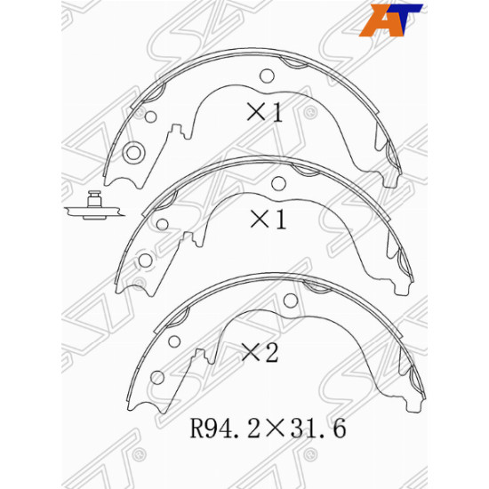 Колодки ручного тормоза MITSUBISHI OUTLANDER 06-12/PEUGEOT 4007 07-/CITROEN C-CROSSER 07- SAT