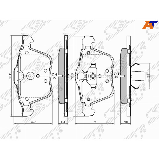 Колодки тоормозные перед FORD S-MAX 06-/ VOLVO S80/V70/XC70 06- SAT