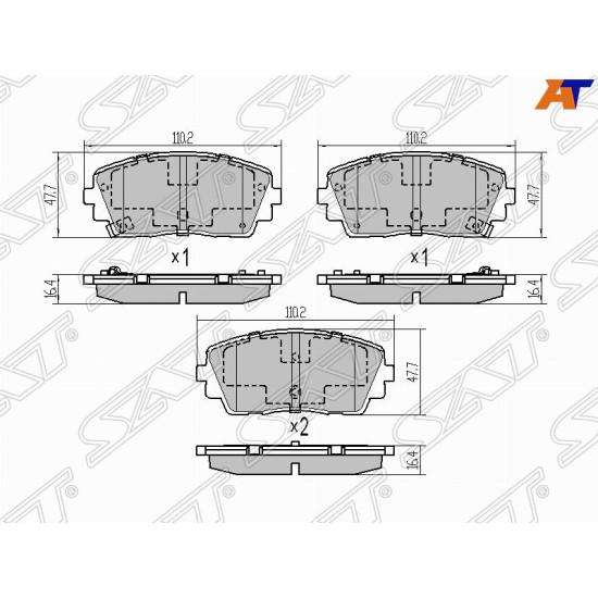 Колодки тормозные перед KIA PICANTO 11- SAT