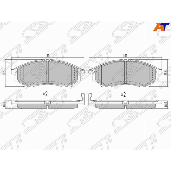 Колодки тормозные перед NISSAN MURANO Z50/Z51 PATHFINDER R51 SAT