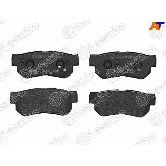 Колодки тормозные зад HYUNDAI GETZ 05-09/SANTA FE 01-06/SONATA 04-09 BREMBO