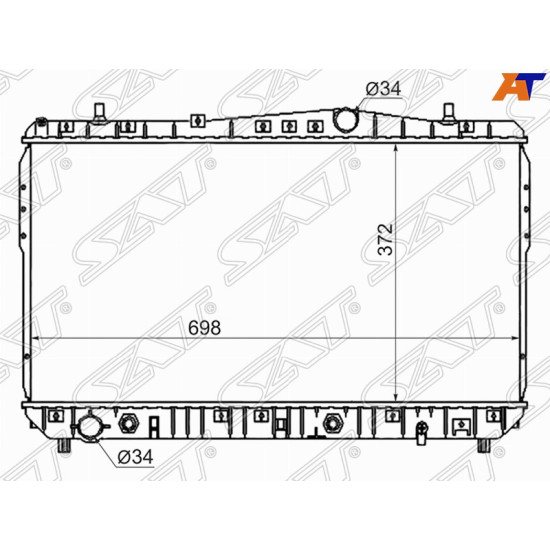 Радиатор DAEWOO NUBIRA/CHEVROLET LACETTI/SUZUKI FORENZA 1.4/1.6/1.8 03- SAT