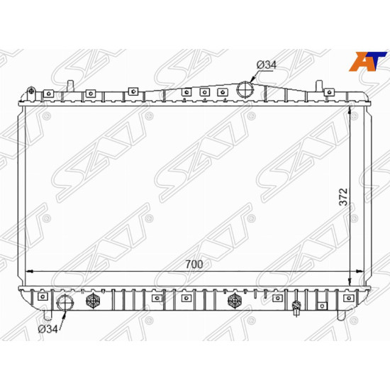 Радиатор DAEWOO NUBIRA/CHEVROLET LACETTI/SUZUKI FORENZA 1.4/1.6/1.8 03- SAT