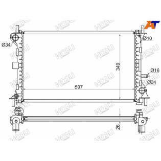 Радиатор FORD FOCUS 1.6/1.8/2.0 98-04 HOSU