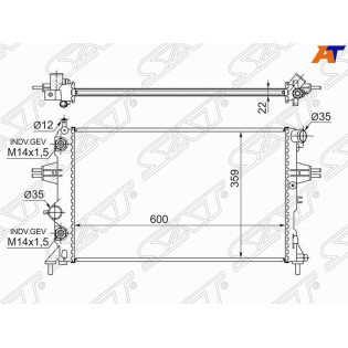 Радиатор OPEL ASTRA G/ZAFIRA A 1.4/1.6/1.8/2.2 1998-2004 /CHEVROLET VIVA 1.8 2005-/SUBARU TRAVIQ 01- SAT