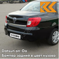 Бампер задний в цвет кузова Datsun on-Do (2014-2019) 672 - ЧЕРНАЯ ПАНТЕРА - Чёрный