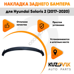 Спойлер заднего бампера Hyundai Solaris 2 (2017-) KUZOVIK